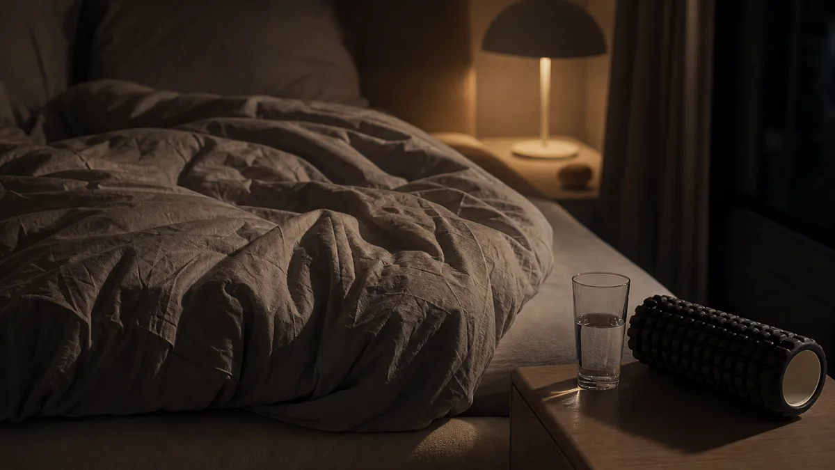 Person mit nächtlichem Wadenkrampf im Bett